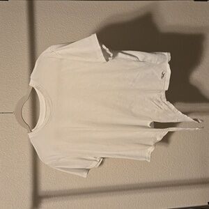 Hollister White Tie-Front Short Sleeve Crop Top